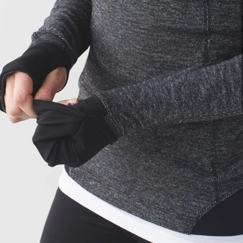 LULULEMON Runderful 1/2 Zip Black Heathered Pullover 8
